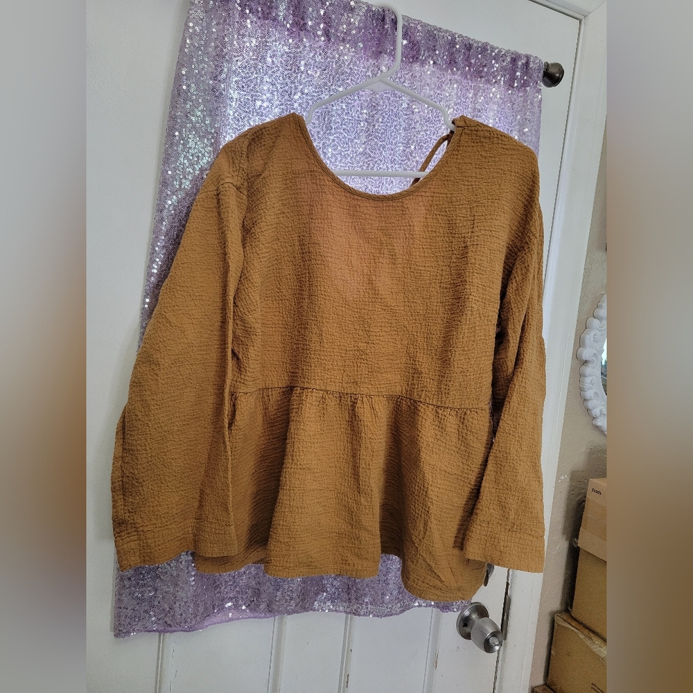 Madewell Textured Tan Knit Top